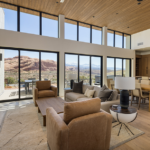 large windows in living room of casita