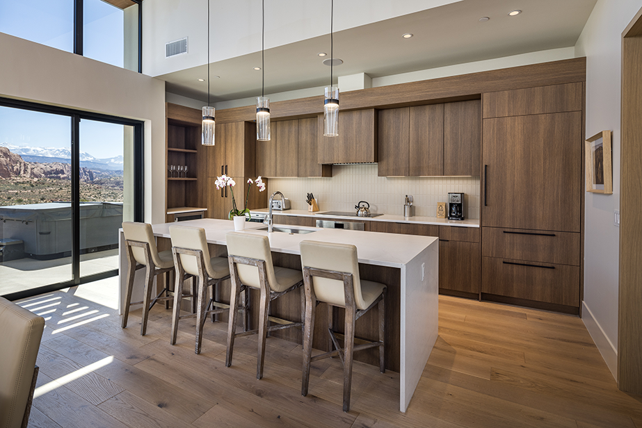 kitchen featuring oak kitchen and high end details