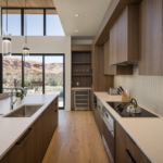 kitchen featuring oak kitchen and high end details